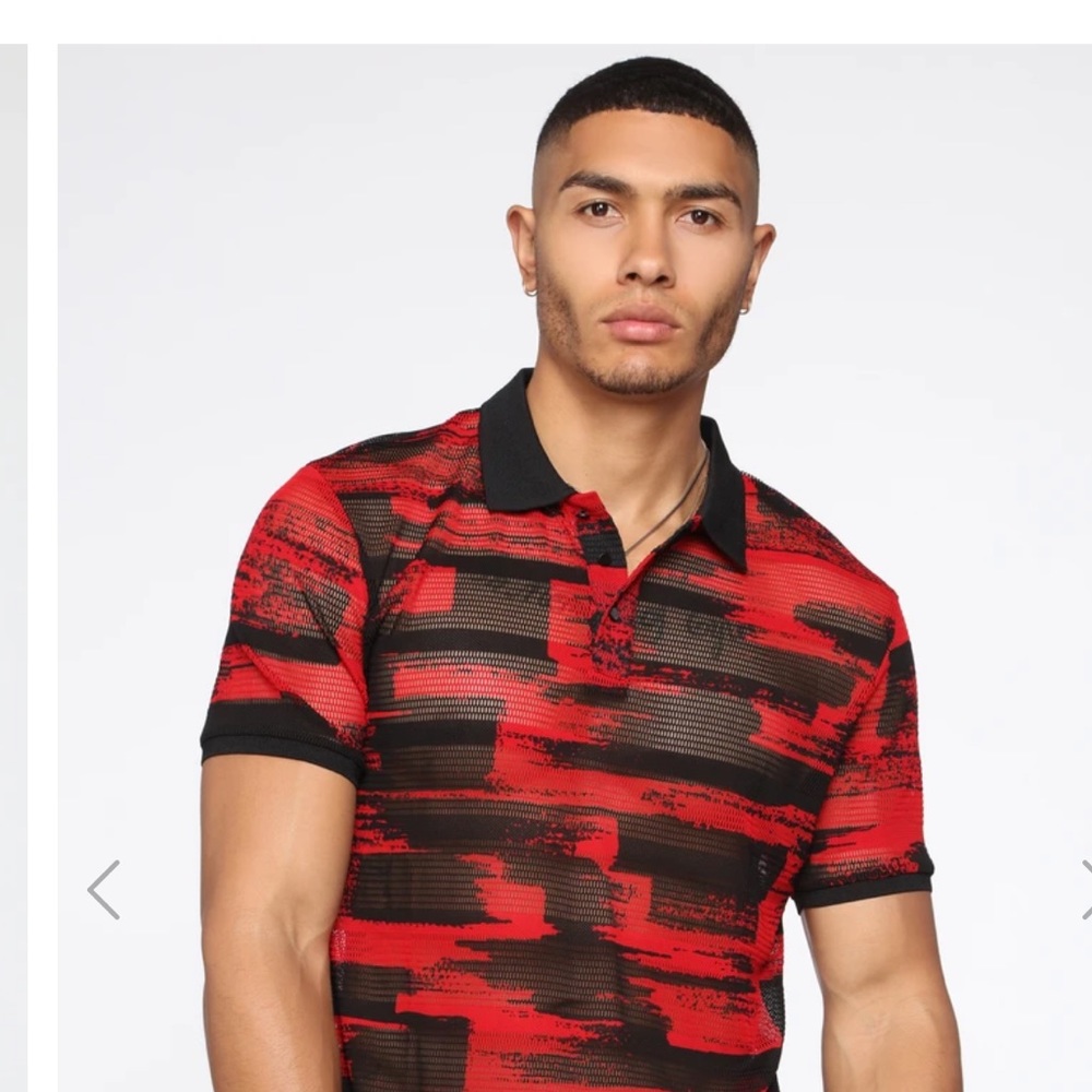 ASOS Polo, Black & Red, NWT